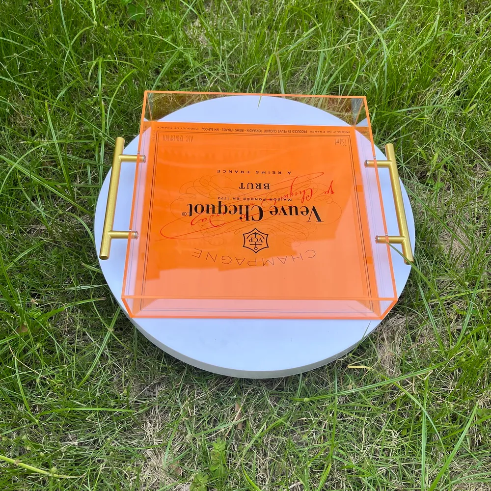 Food Storage Brands - Fabulous Orange Champagne Serving Gold Tray