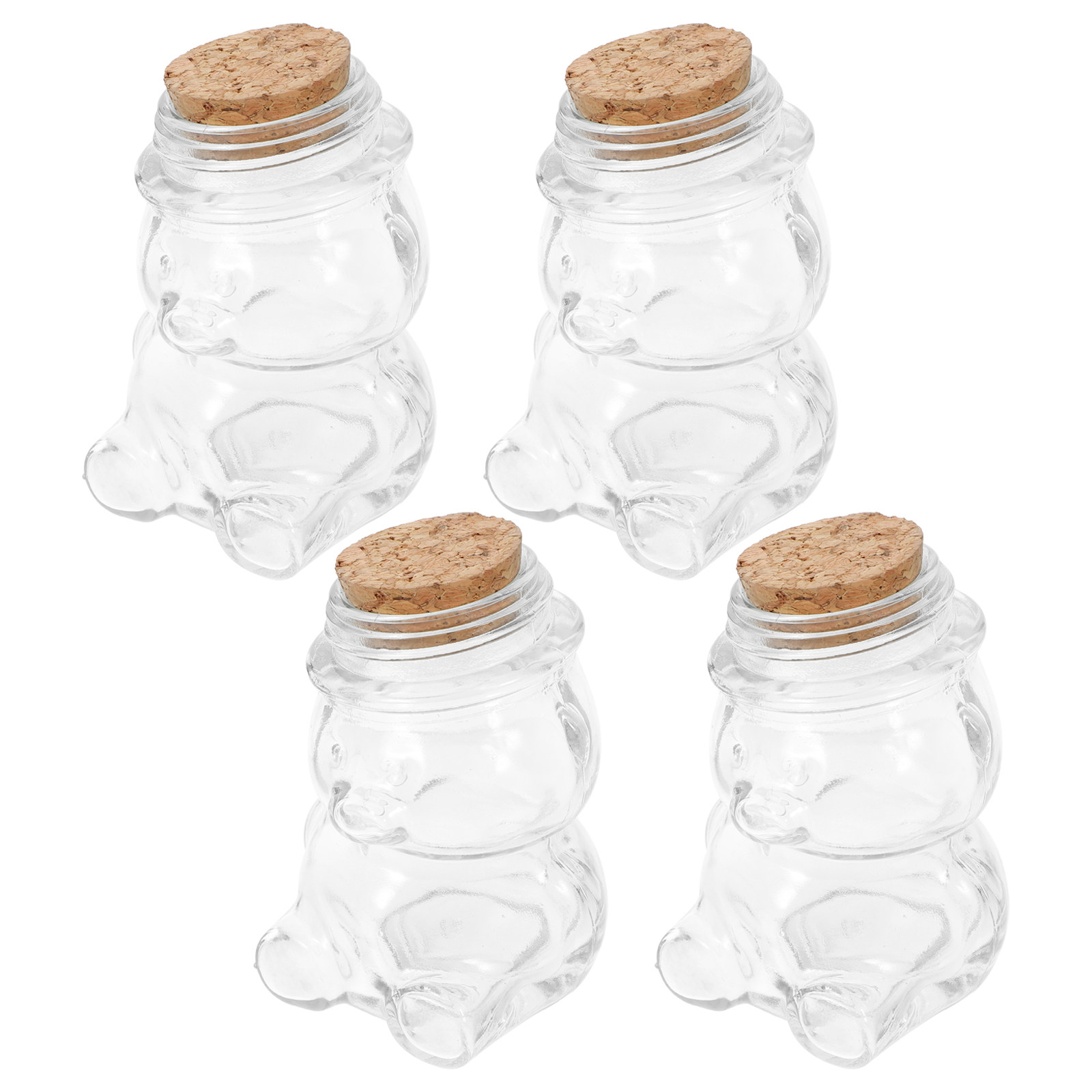 Food Storage Set Glass - 4Pcs Glass Candy Jar Set Transparent