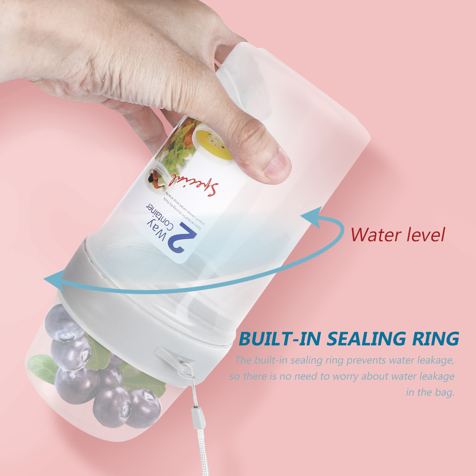 Food Storage Plastic Boxes - 2Pcs Double Layer Sealing Storage Box