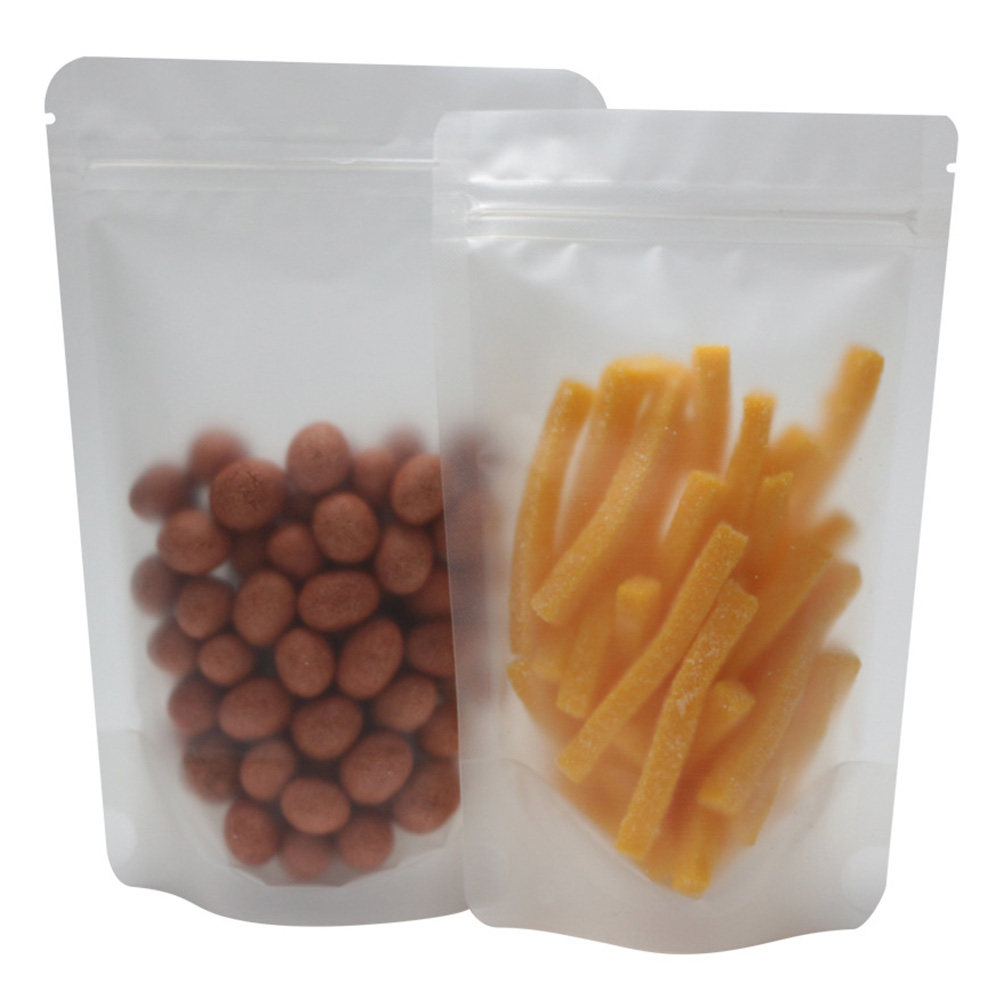 Food Storage Plastic Bag - 100Pcs Self Sealing Transparent Plastic Storage