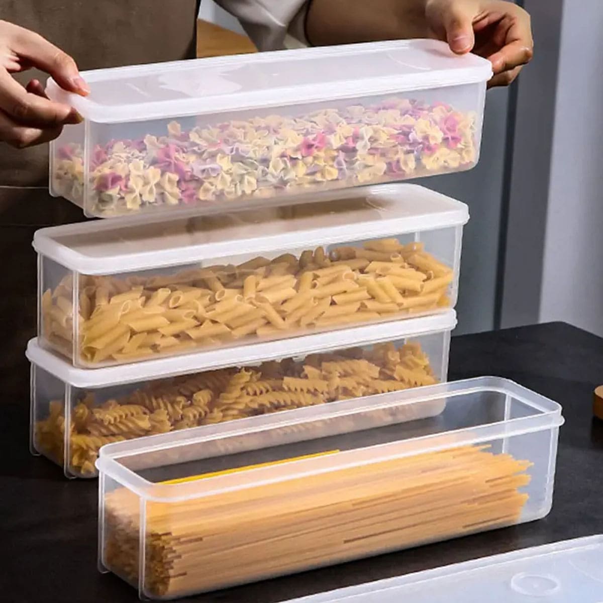 Food Storage Plastic Boxes - 1 Plastic Transparent Storage Box, Refrigerator