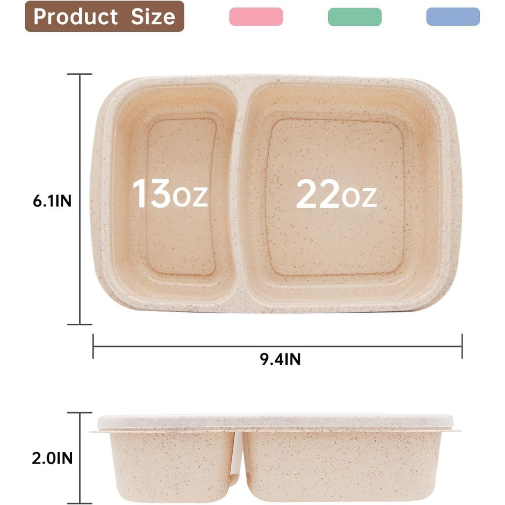 4 Pack Bento Lunch Box, 2 Comp - огляд і ціна Food Storage Prep Containers
