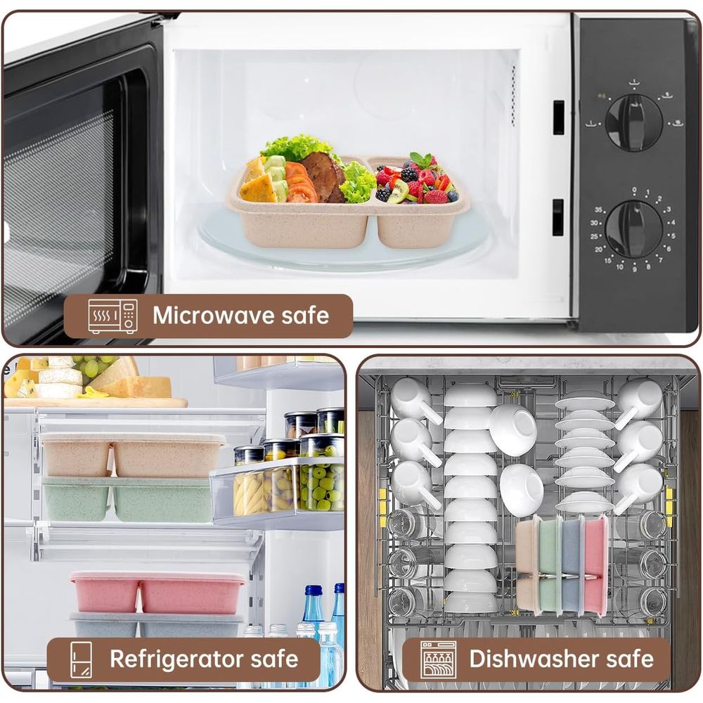 4 Pack Bento Lunch Box, 2 Comp - огляд і ціна Food Storage Prep Containers
