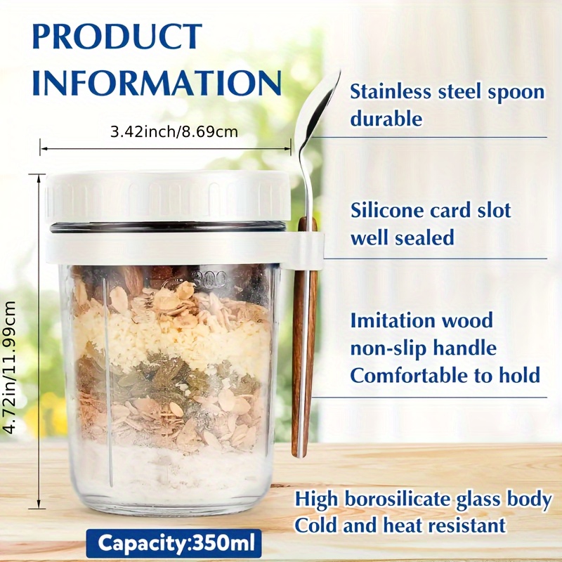 1pc/2pcs Glass Oatmeal Cup, Ov - огляд і ціна Food Storage Set Glass