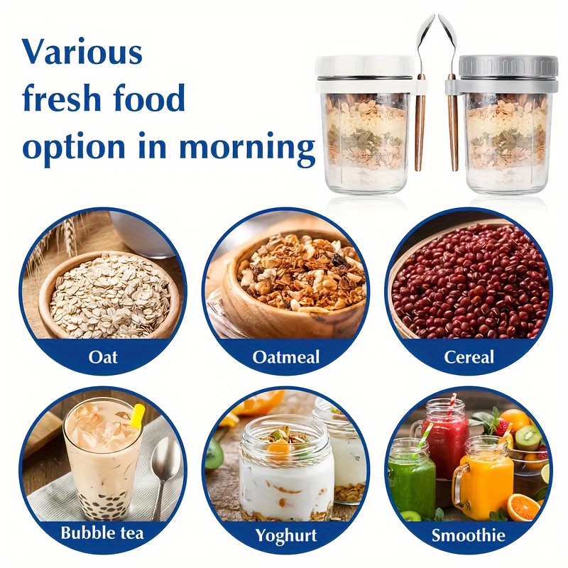 1pc/2pcs Glass Oatmeal Cup, Ov - огляд і ціна Food Storage Set Glass