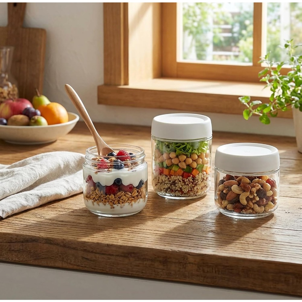 3 Pack 10oz Glass Jars with Sc - огляд і ціна Food Storage Prep Containers