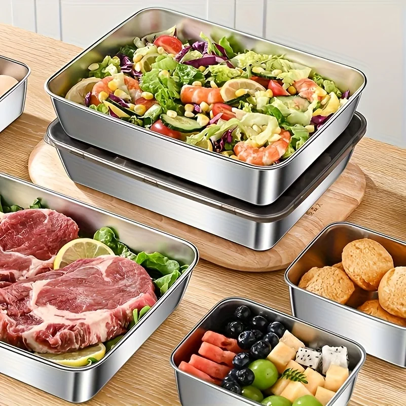 5pcs Stainless Steel Food Stor - огляд і ціна Food Storage With Colander