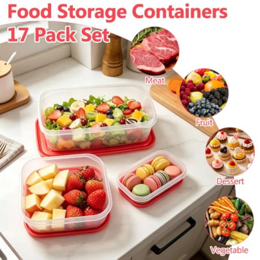 17Pcs Plastic Food Storage Set - огляд і ціна Food Storage Prep Containers