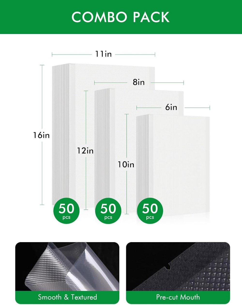 Vacuum Sealer Bags 150-Pack: G - огляд і ціна Vacuum Sealer Bag