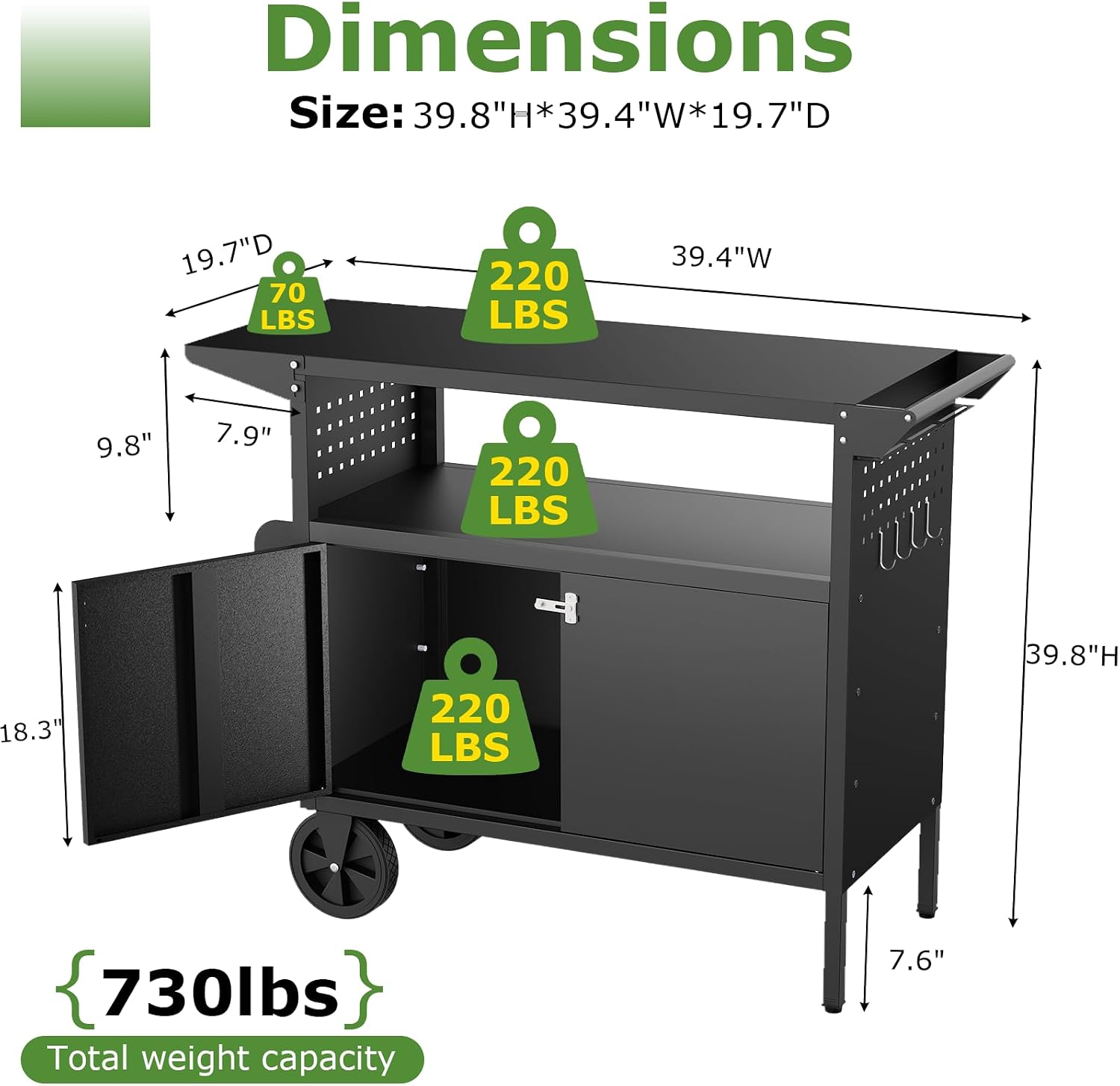 Outdoor Grill Cart Table With  - огляд і ціна Food Storage And Preservation