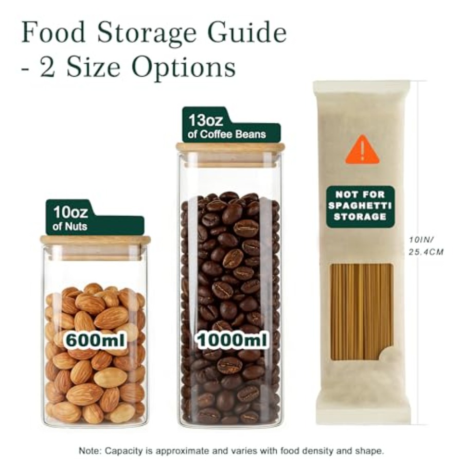 12-Pack Square Glass Storage J - огляд і ціна Food Storage Jar Glass