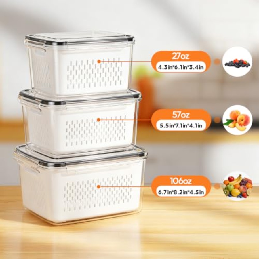 Fruit Storage Containers for F - огляд і ціна Food Storage With Colander