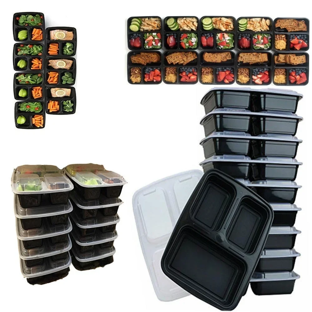 7 Pack 3 Compartment Meal Prep - огляд і ціна Food Storage Prep Containers