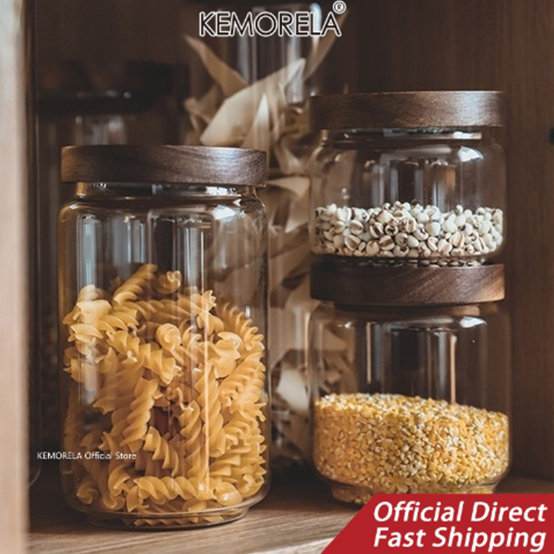 Wood Lid Glass Airtight Canist - огляд і ціна Food Storage Jar Glass