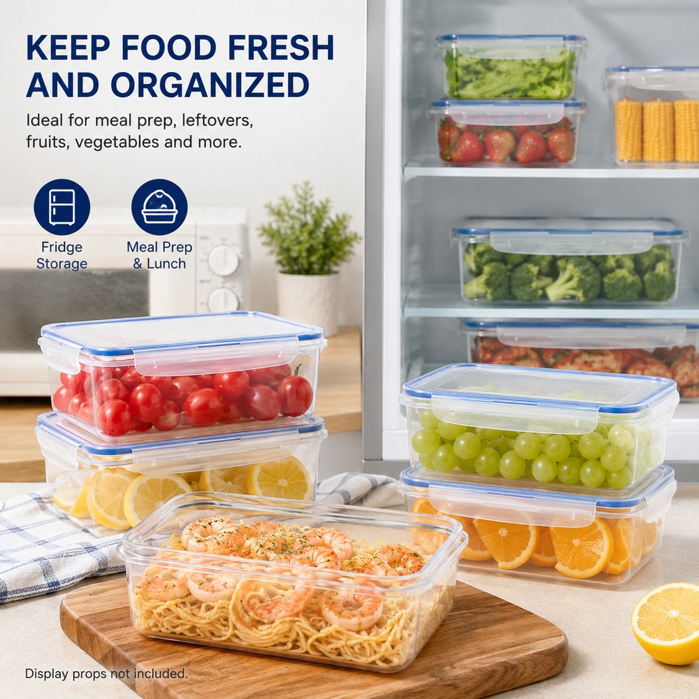 5 Pcs Clear Plastic Food Stora - огляд і ціна Food Storage Prep Containers