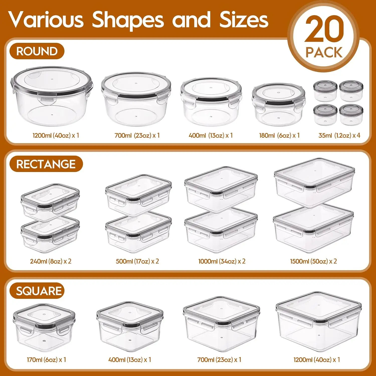 40 PCS Food Storage Containers - огляд і ціна Food Storage Set Glass