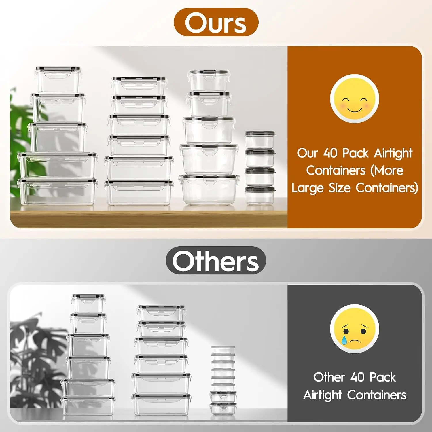 40 PCS Food Storage Containers - огляд і ціна Food Storage Set Glass