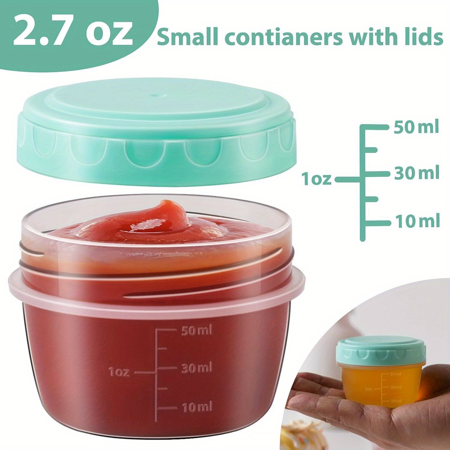 1-6 Pack 2.7 OZ Salad Dressing - огляд і ціна Food Storage Set Glass