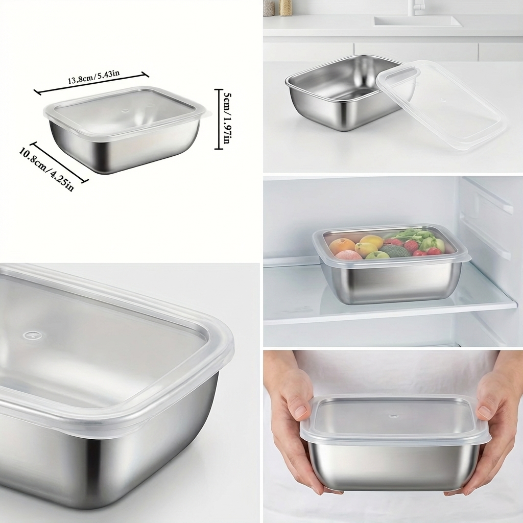 5PCS Stainless Steel Food Stor - огляд і ціна Food Storage Prep Containers