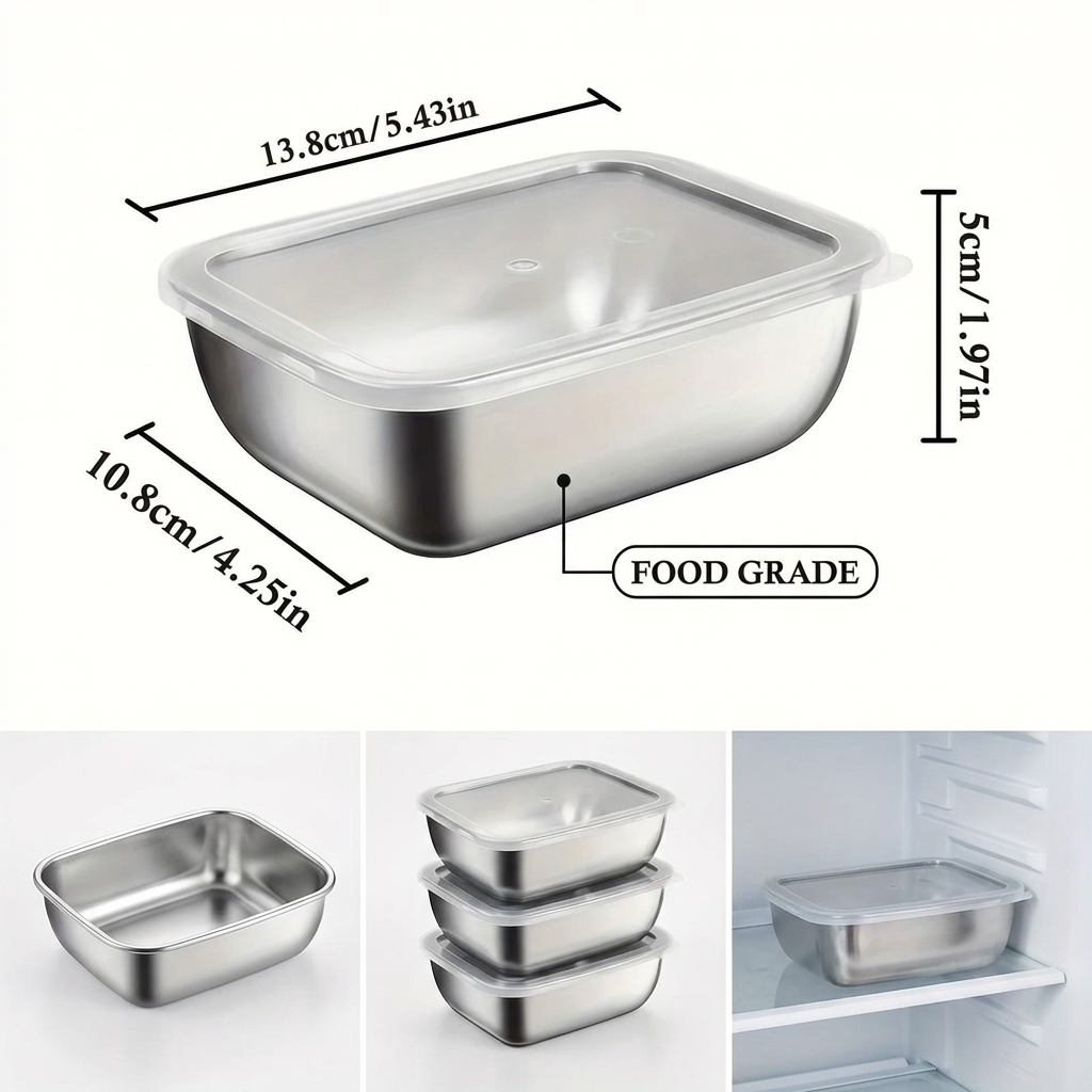 5PCS Stainless Steel Food Stor - огляд і ціна Food Storage Prep Containers