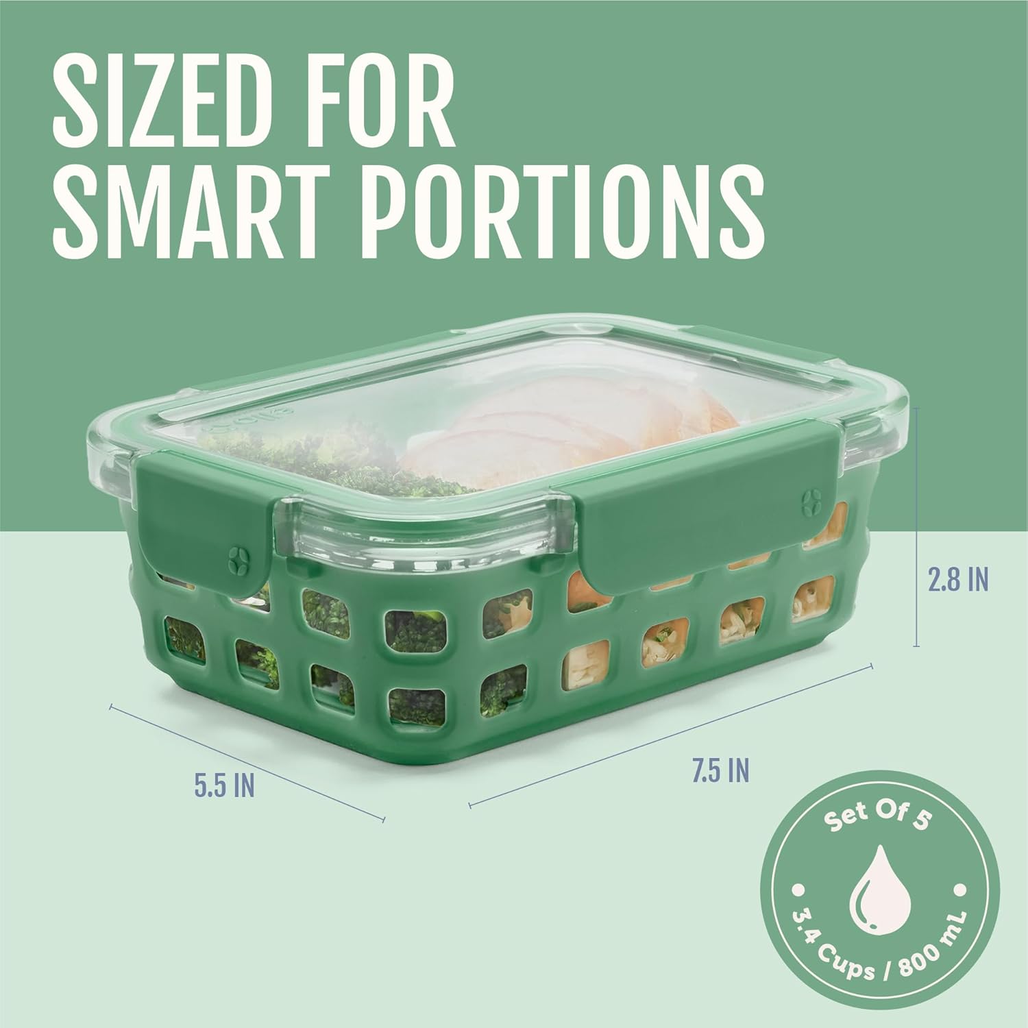 3.4 Cup Meal Prep Sets 10Pc, 5 - огляд і ціна Food Storage Set Glass