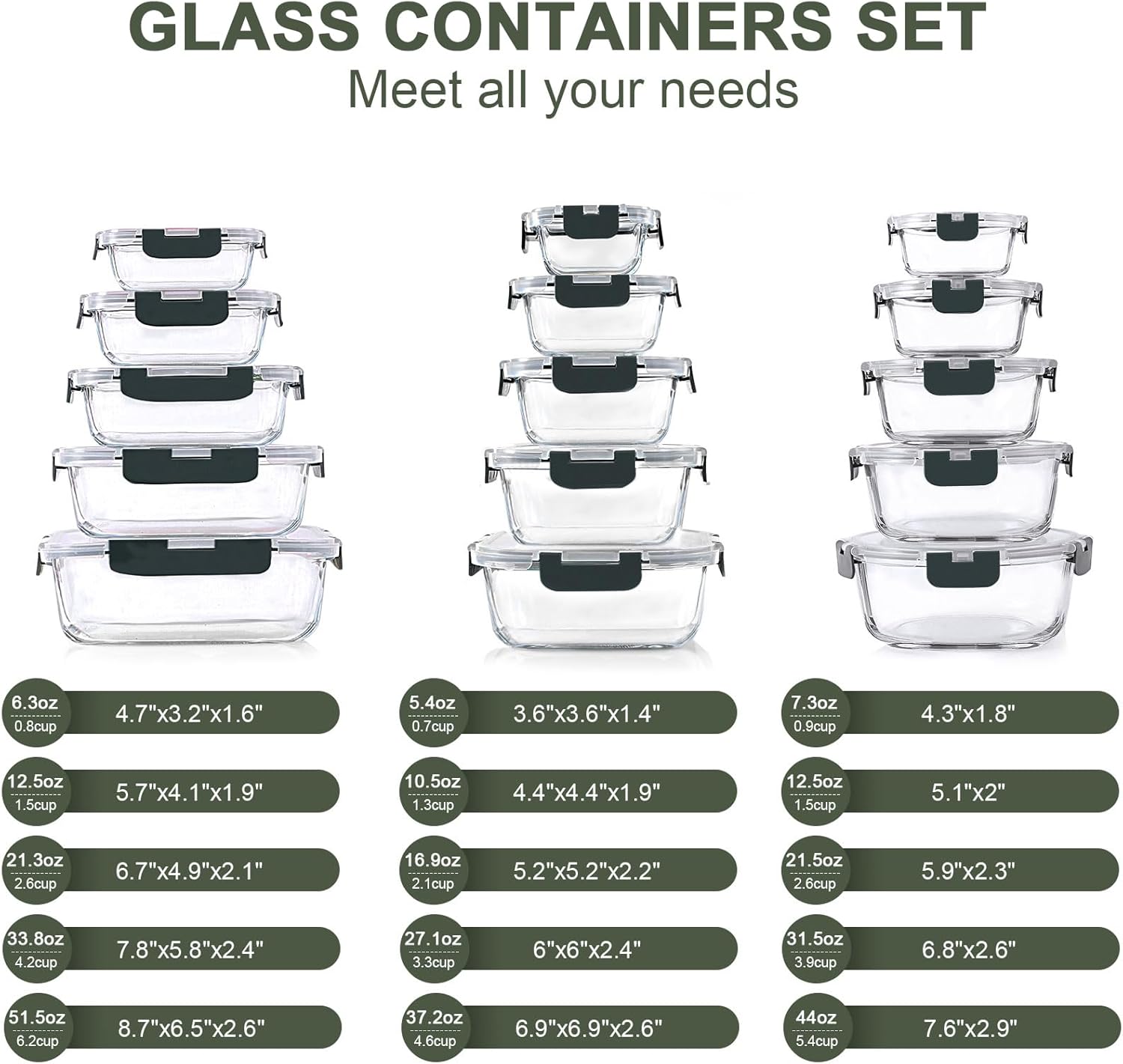 30 Pieces Glass Food Storage C - огляд і ціна Food Storage Set Glass