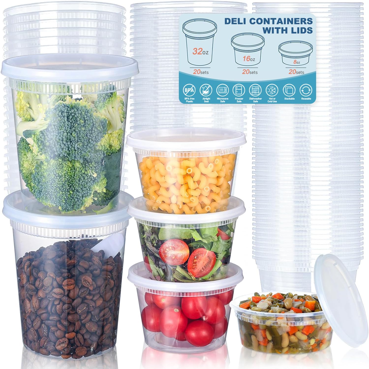 24pcs Deli Food Storage Contai - огляд і ціна Food Storage Plastic Boxes