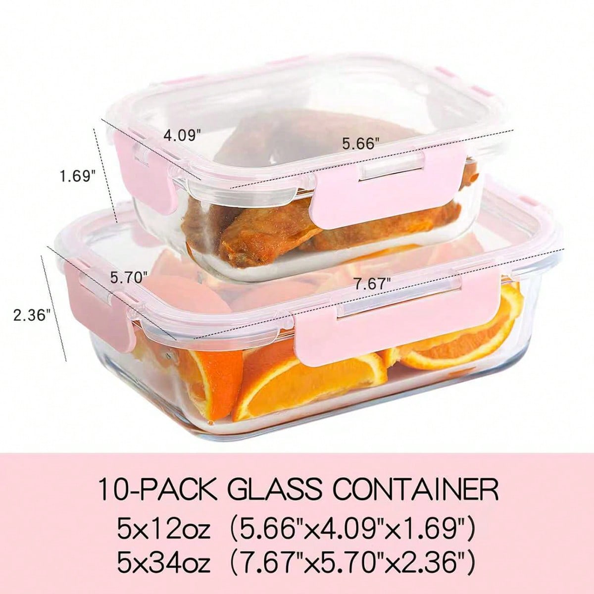 10 Pack Glass Meal Prep Contai - огляд і ціна Food Storage Prep Containers