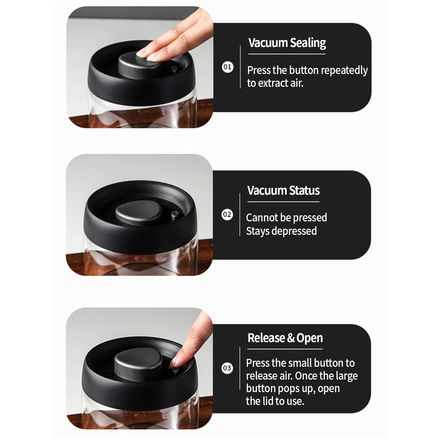 OANKR Vacuum Coffee Canister 5 - огляд і ціна Food Storage Jars Airtight