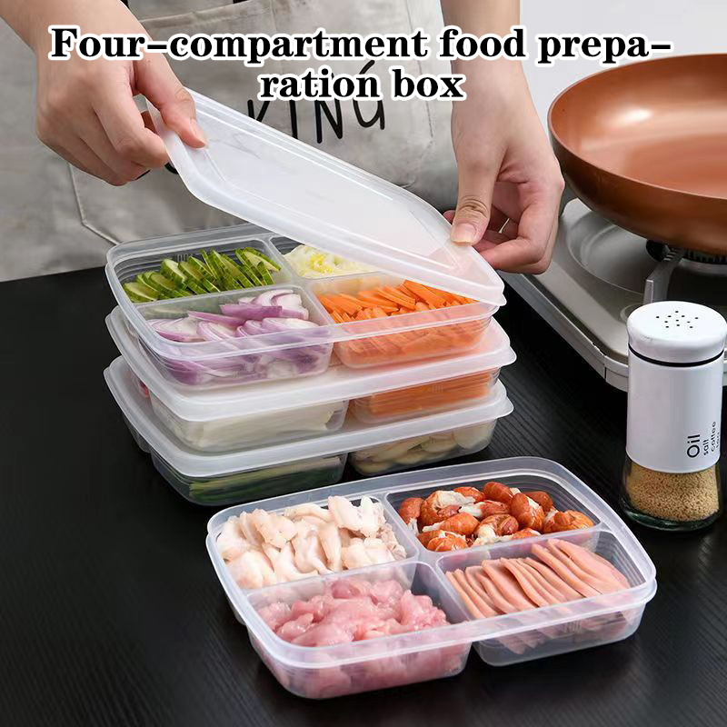 New【4 Grids Plastic Storage Bo - огляд і ціна Food Storage Plastic Boxes