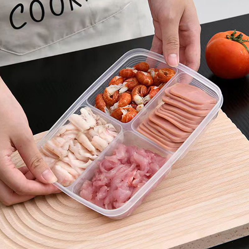 New【4 Grids Plastic Storage Bo - огляд і ціна Food Storage Plastic Boxes