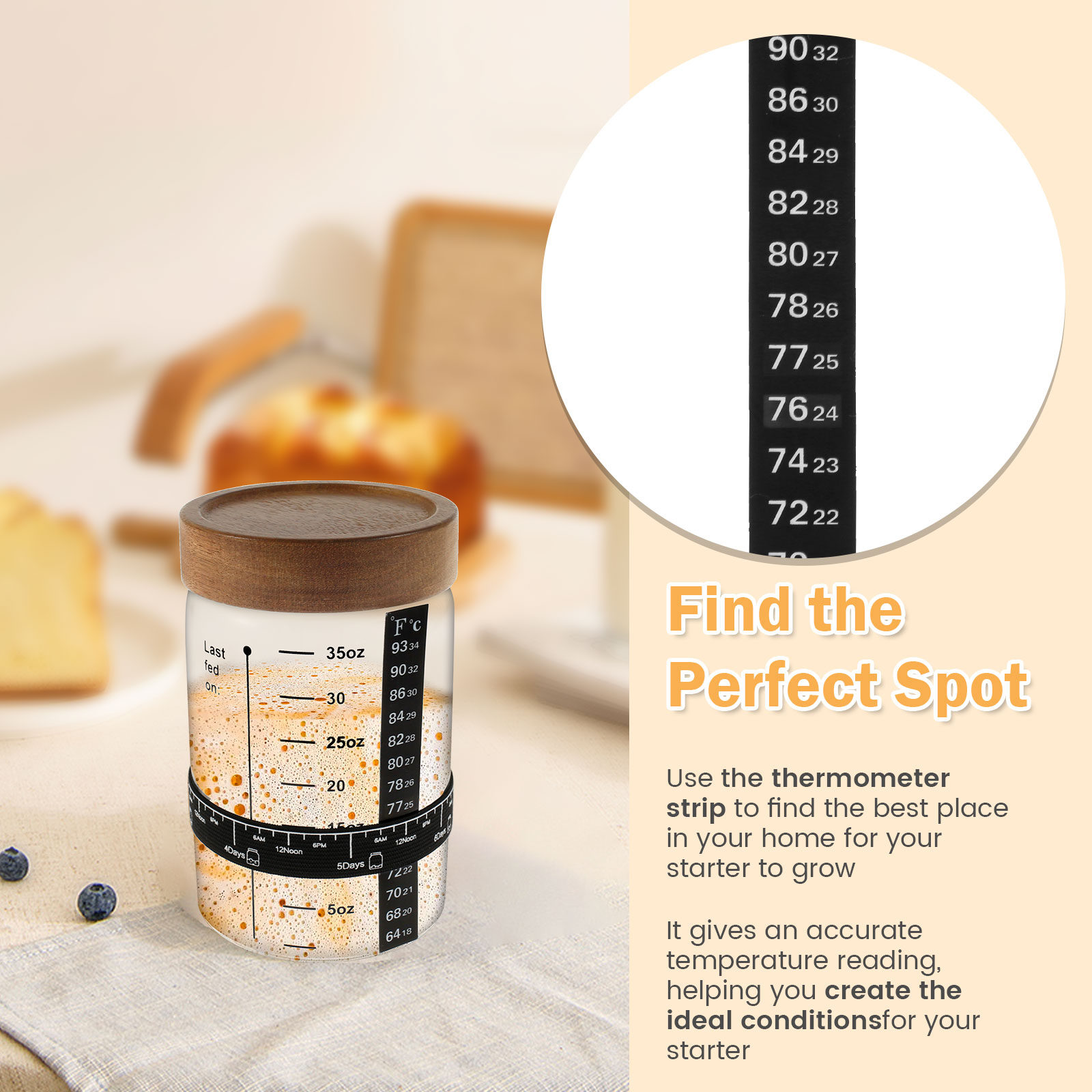Sourdough Starter Jar Kit 1000 - огляд і ціна Food Storage Jar Glass