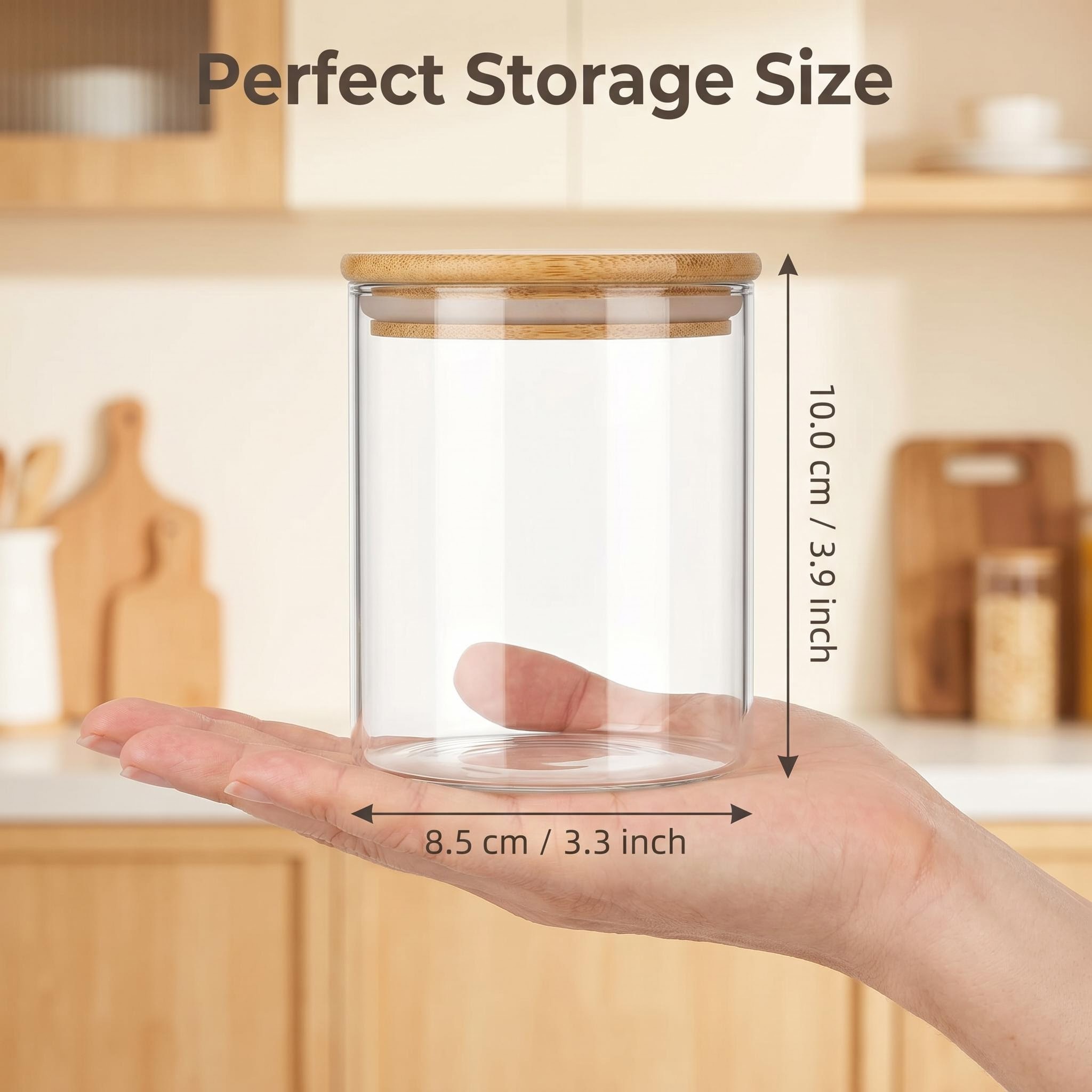 9 Pieces Clear Glass Storage C - огляд і ціна Food Storage Jars Airtight