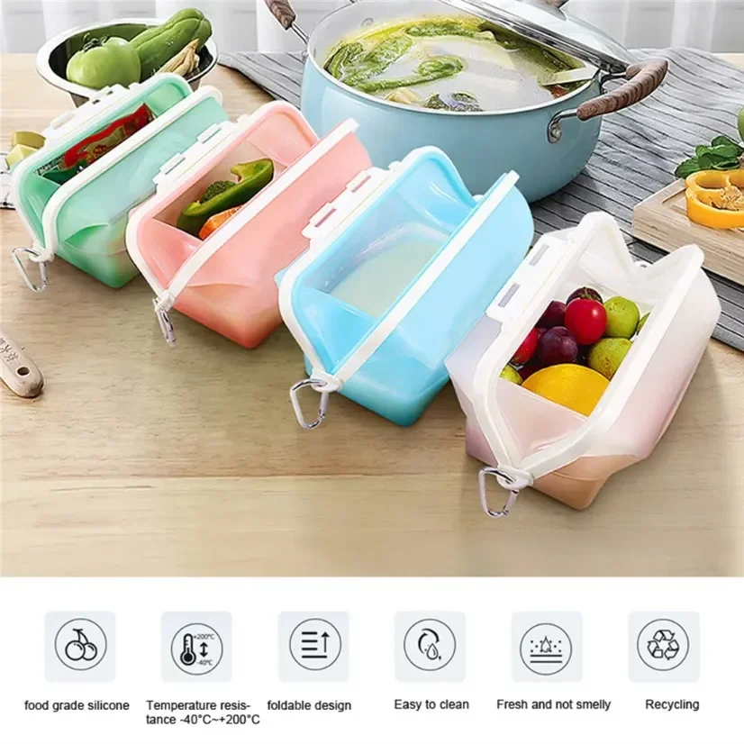 Silicone Travel Premium Reusab - огляд і ціна Food Storage Bags Reusable