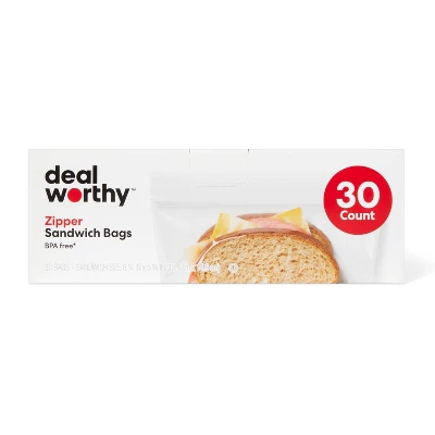 Sandwich Bags - 30ct Pack of 3 - огляд і ціна Food Storage Plastic Bag