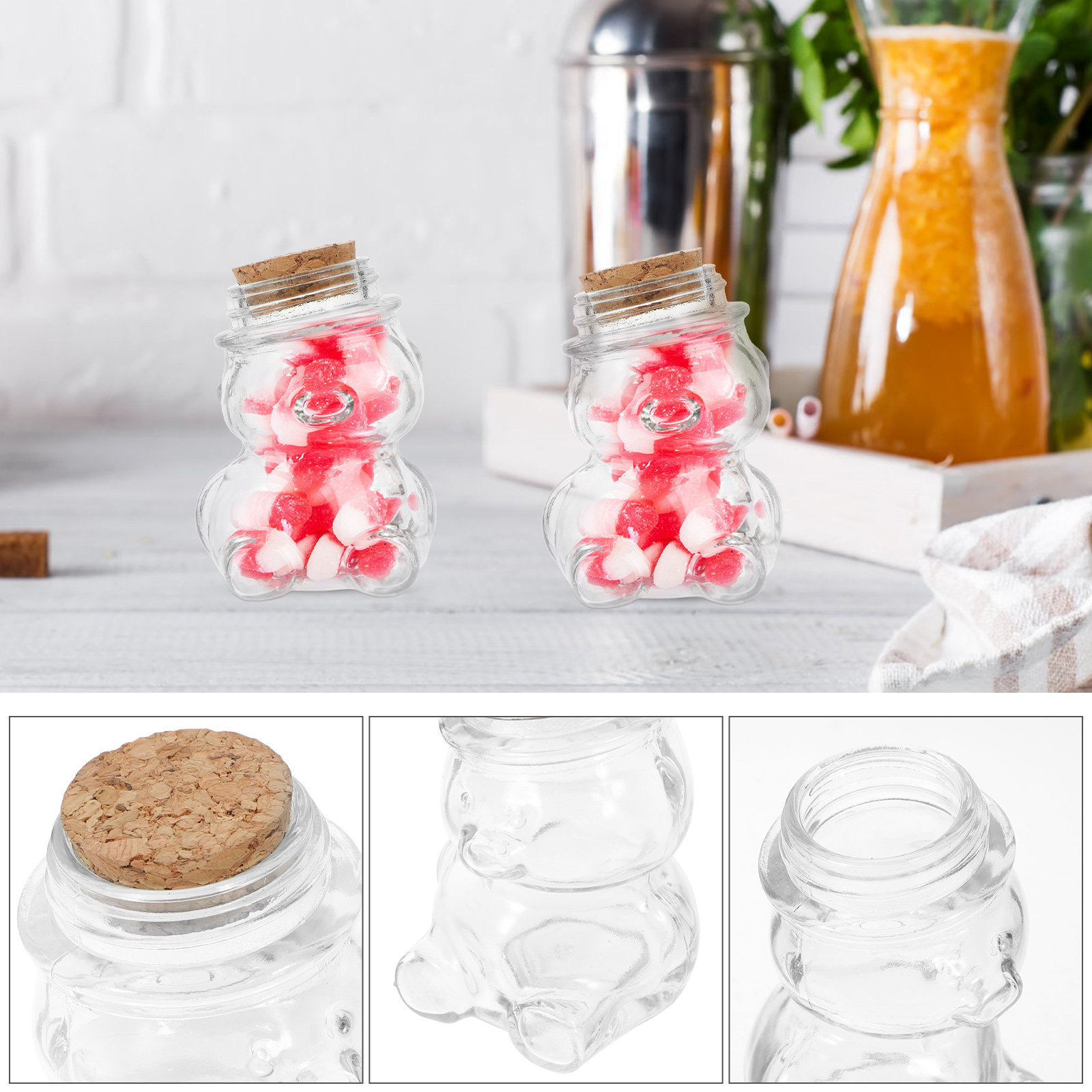 4Pcs Glass Candy Jar Set Trans - огляд і ціна Food Storage Set Glass