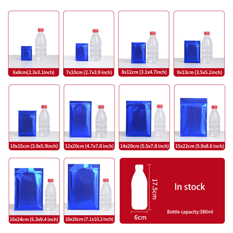 100pcs Matte Blue Foil Zipper  - огляд і ціна Food Storage Usa