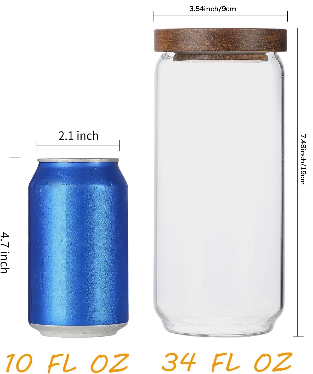 4 Pack 34 OZ Glass Jars with W - огляд і ціна Food Storage Set Glass