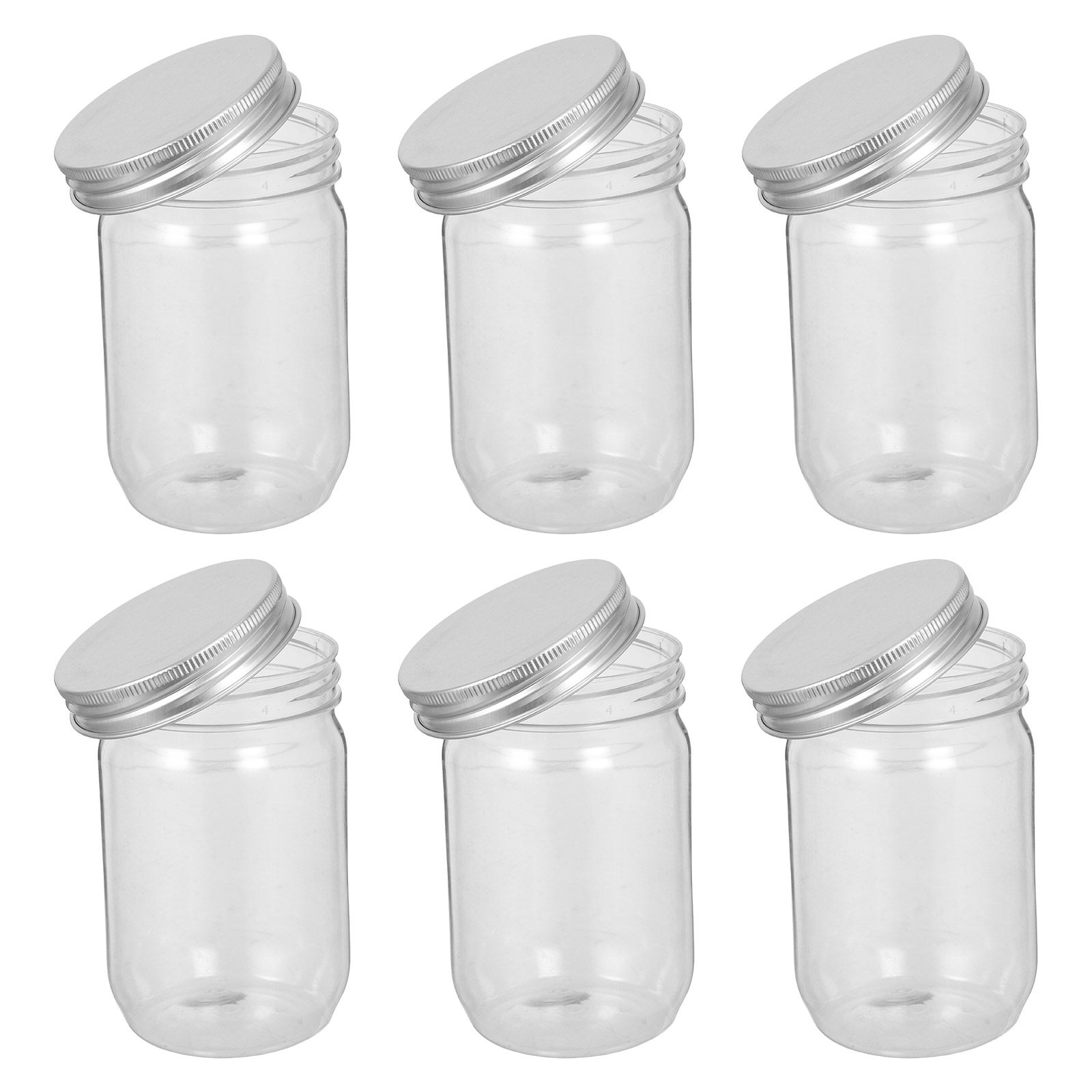 6Pcs Clear Plastic Mason Jars  - огляд і ціна Food Storage Jars Airtight
