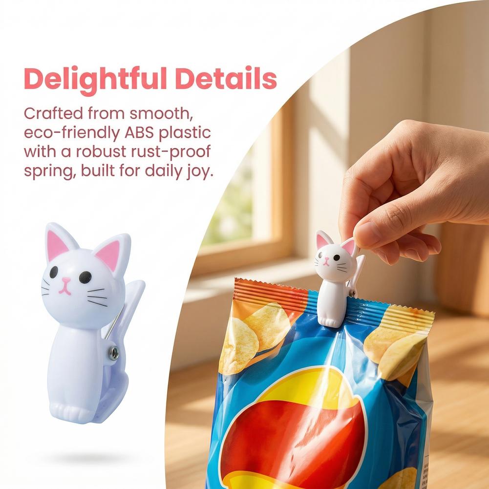 Cute Cat Shaped Bag Clips Reus - огляд і ціна Food Storage Plastic Bag