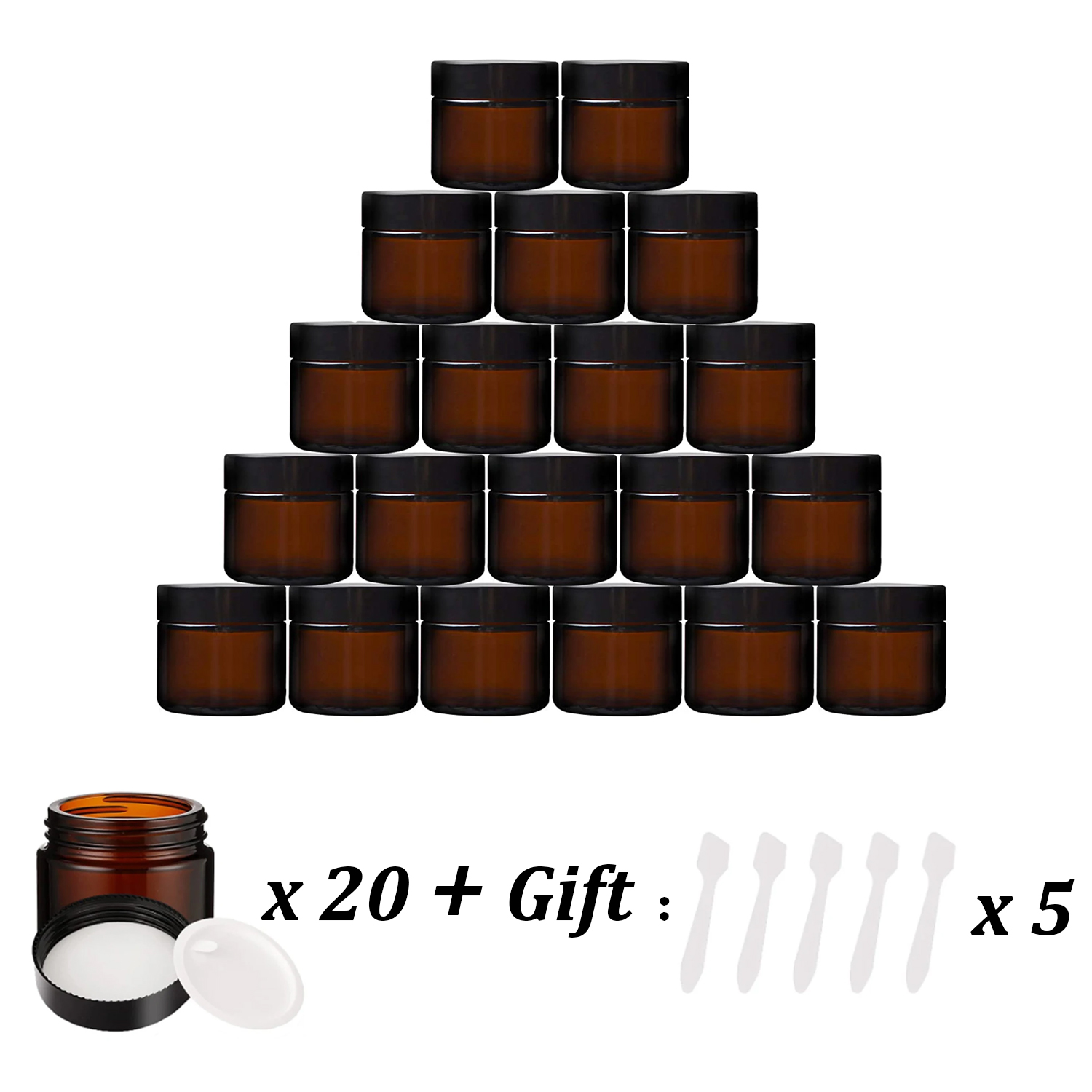 20PCS Small Amber Glass Jars w - огляд і ціна Food Storage Set Glass