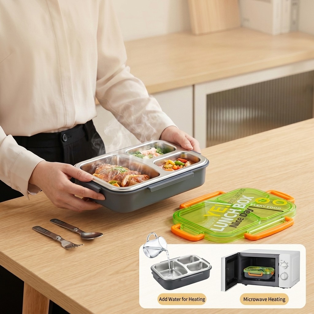 Microwavable 304 Stainless Ste - огляд і ціна Food Storage Prep Containers