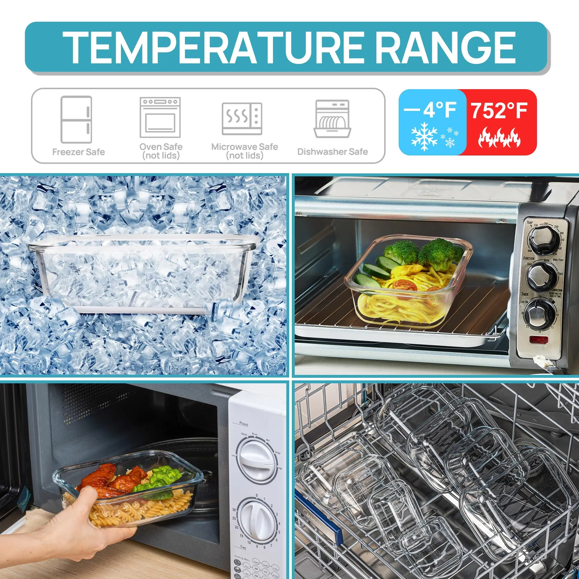 Glass Lunch Box Food Storage C - огляд і ціна Food Storage Prep Containers