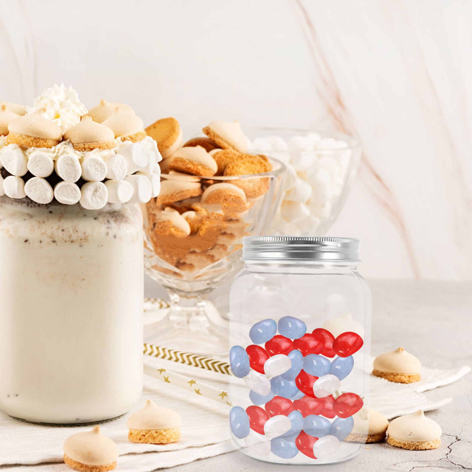 4Pcs Clear Plastic Mason Jars  - огляд і ціна Food Storage Jars Airtight